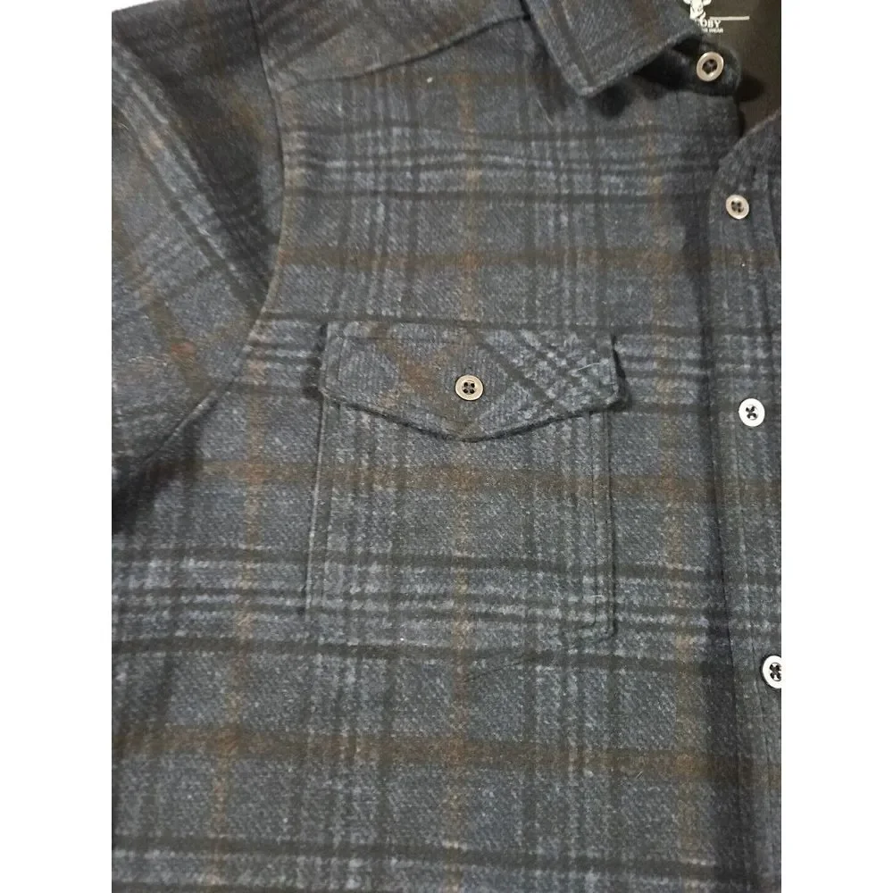 Ni Coby Premium Mens Flannel Shirt‎ Size Medium Black/blue